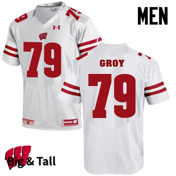 Wisconsin Badgers Men's #79 Ryan Groy NCAA Under Armour Authentic White Big & Tall College Stitched Football Jersey XB40R66ZW